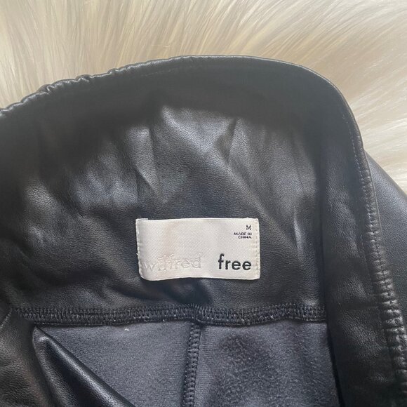 Aritzia Wilfred Free Black Japanese Vegan Leather Daria High Waist Leggings - Picture 6 of 8
